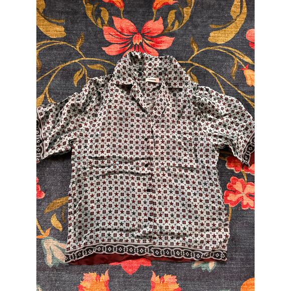 Sandro Vanille Printed Shirt Size 2 Medium - Picture 5 of 10